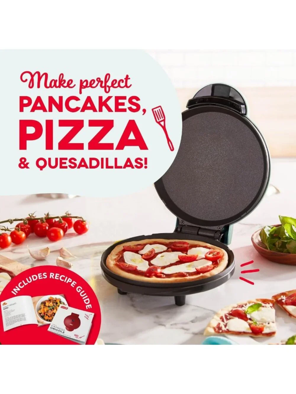 Round Electric Pancake & Egg Griddle Maker - Quick Heat-Up, Nonstick Surface